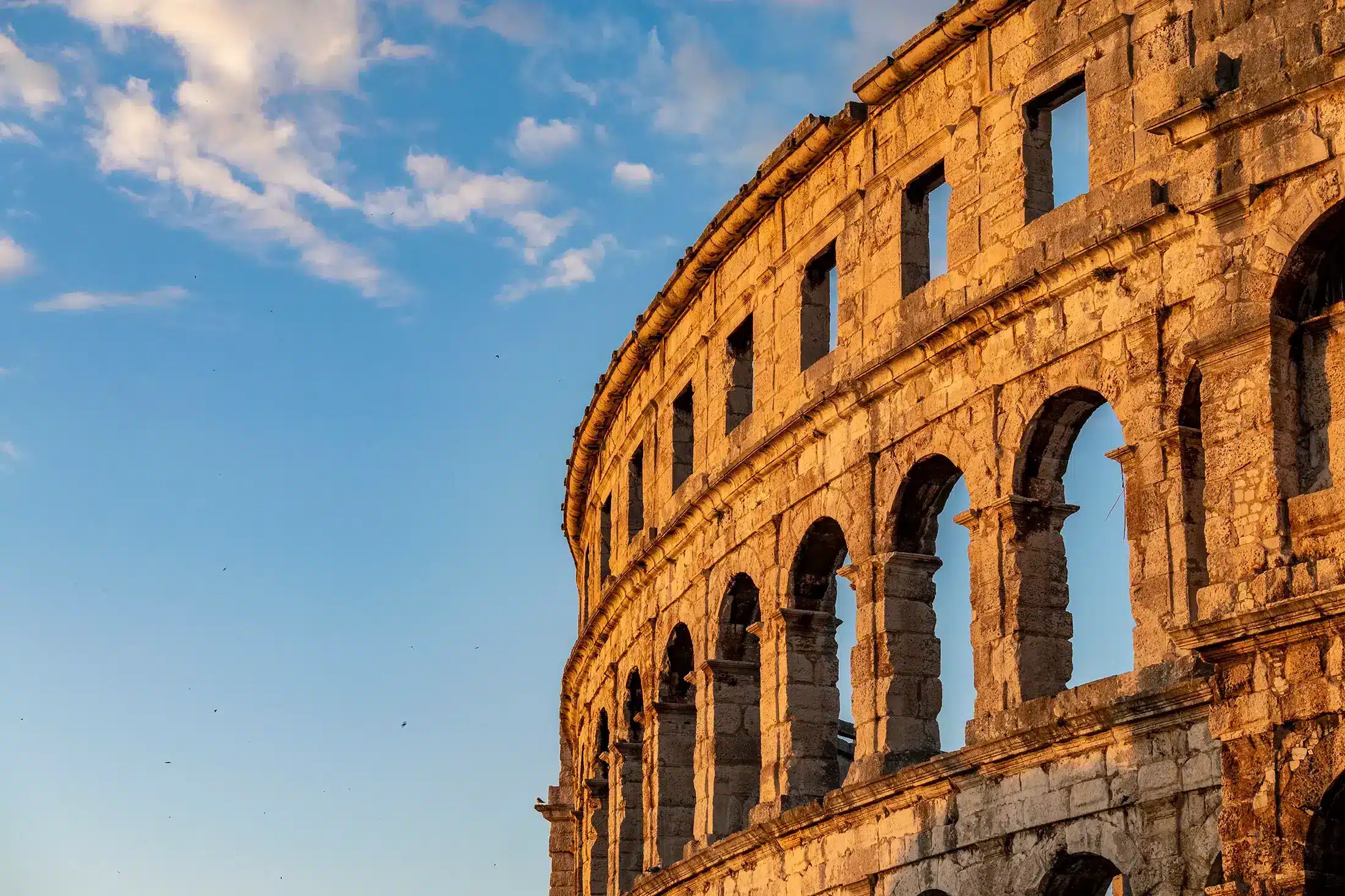 The magnificent Pula Arena, the sixth largest Roman Amphitheater in the world