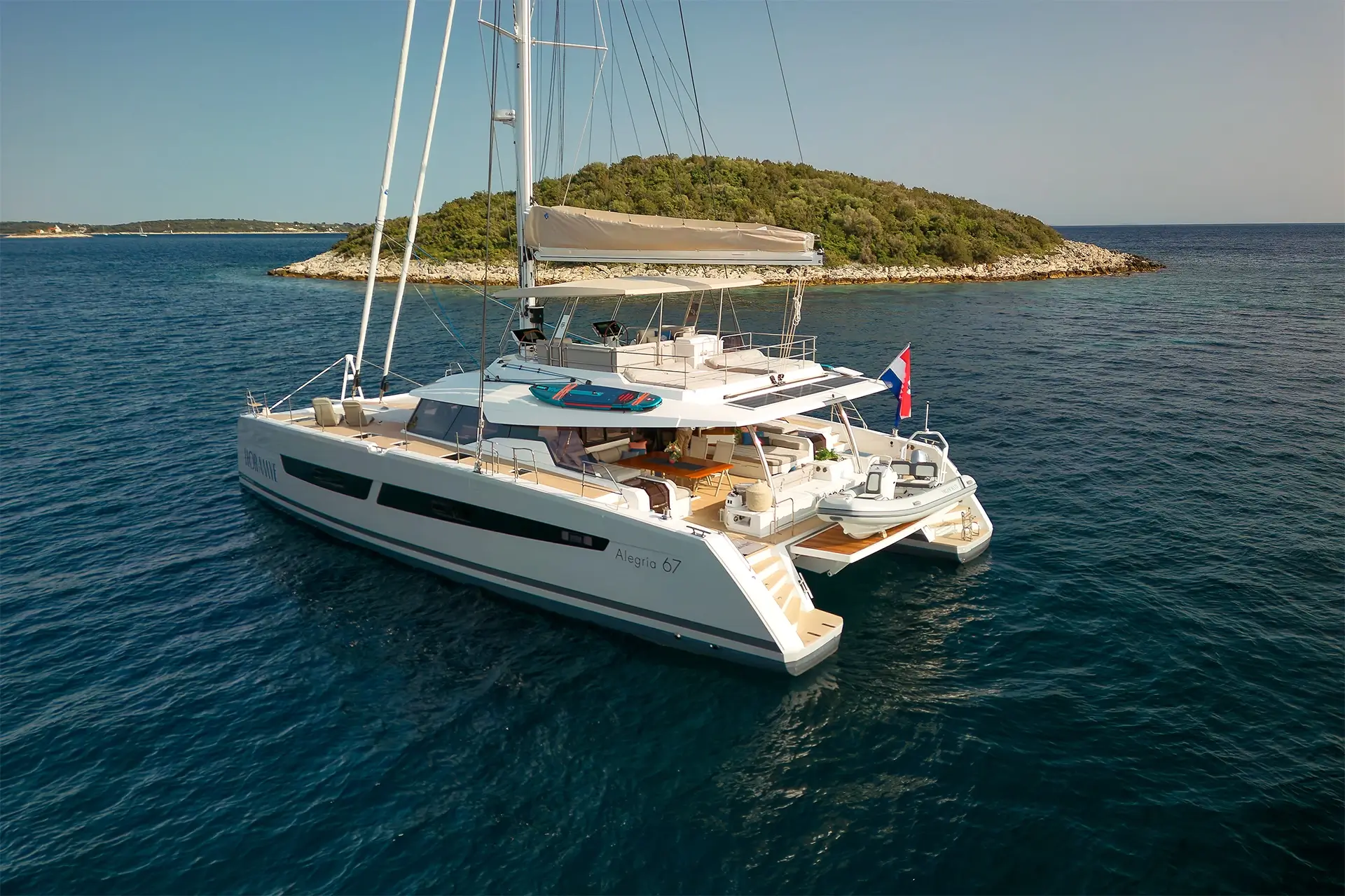 Interior of a luxury catamaran